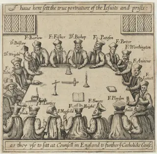 True Portraiture of the Jesuits and Priests from Vox Populi, by Thomas Scott, by Crispijn van de Passe I, ink, 1624