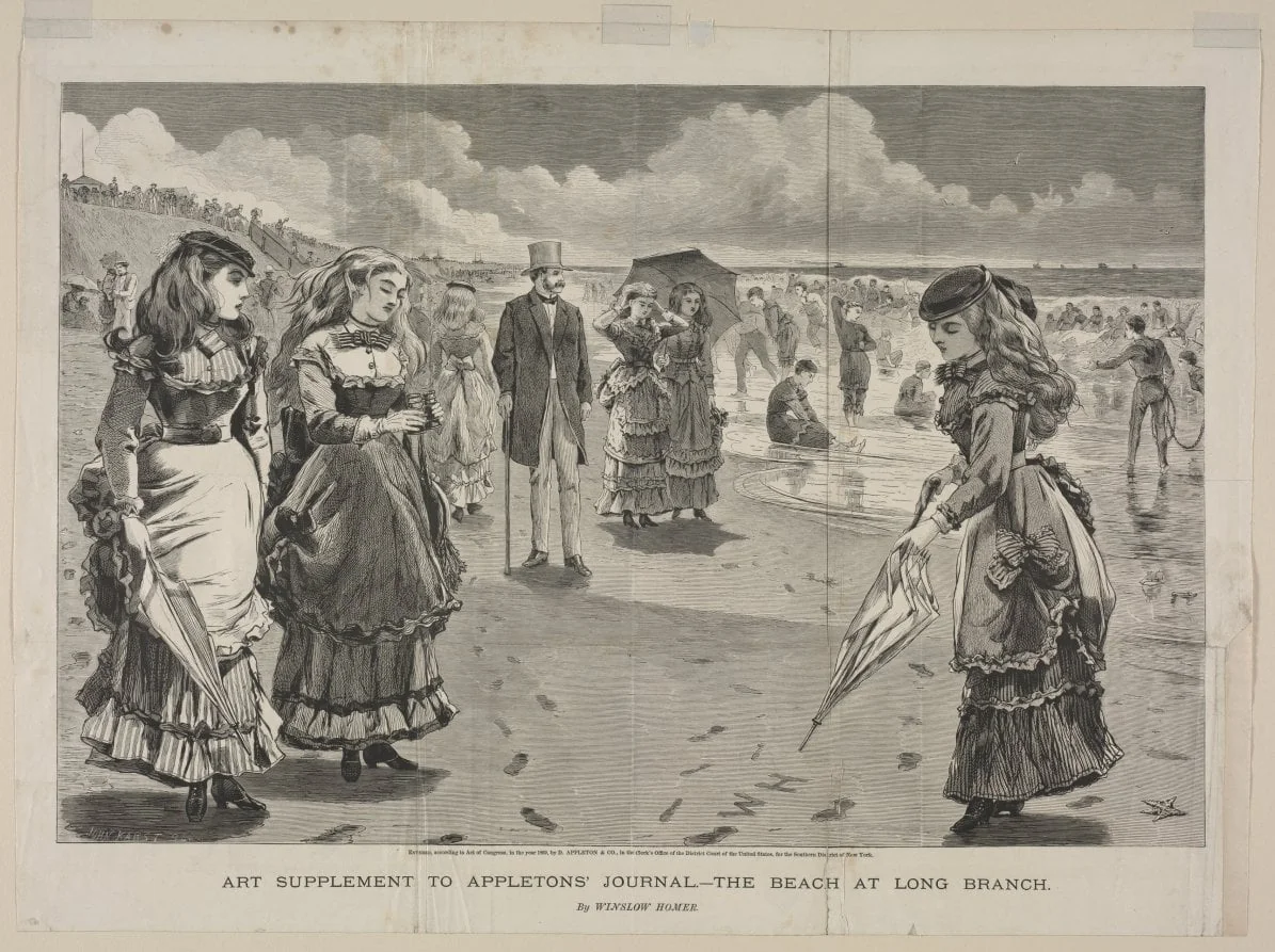 The Beach at Long Branch, detail