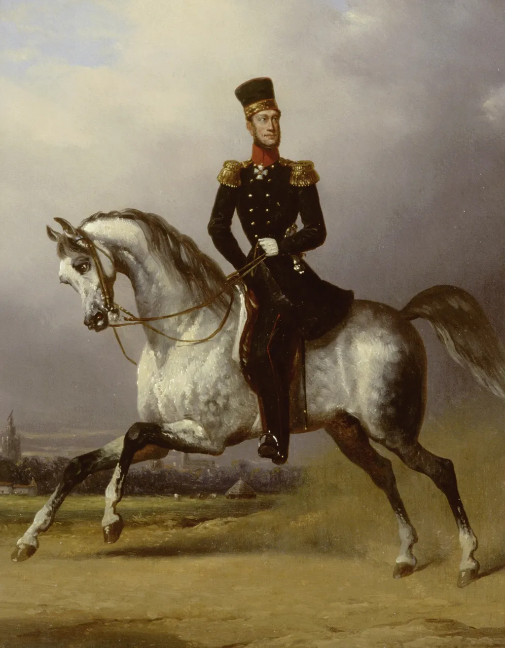 Equestrian Portrait of William II, King of the Netherlands, by Nicolaas Pieneman, oil, 1850