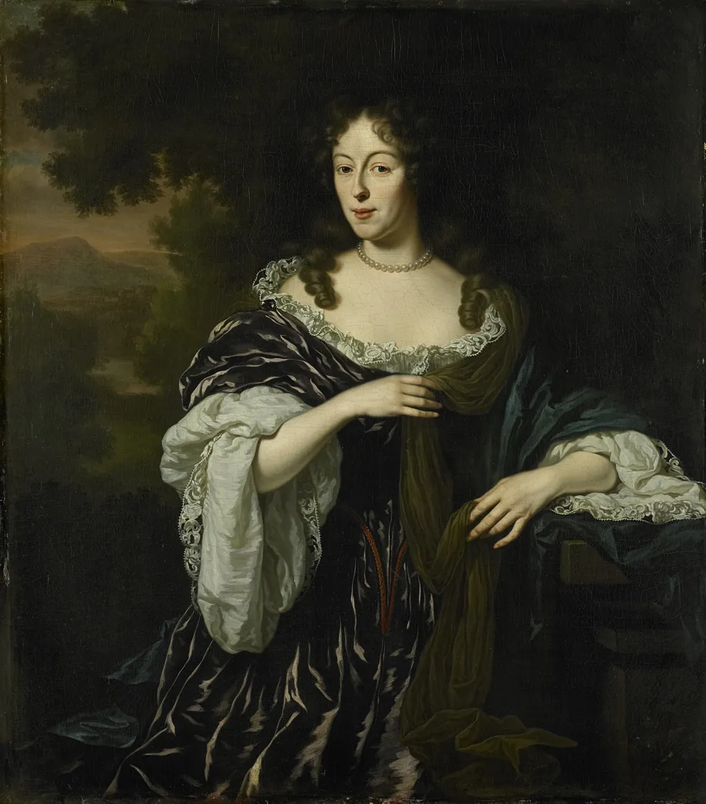Portrait of Maria Schaep (1658-1725), wife of Hendrick Bicker, by Michiel van Musscher, oil, 1692