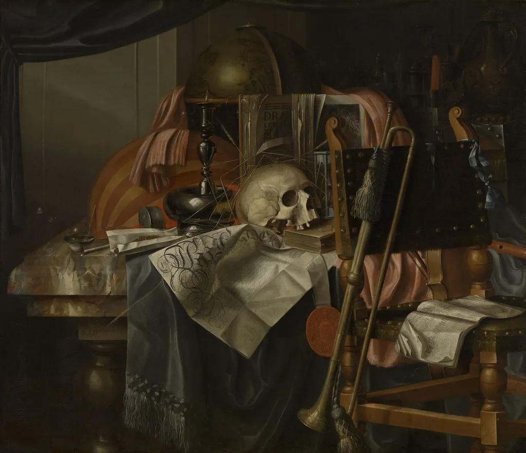 Vanitas, by Franciscus Gijsbrechts, oil, 1650