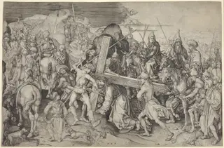 Christ Carrying the Cross, by Martin Schongauer, ink, 1470