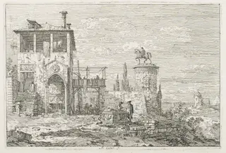 Views:  The Equestrian Monument, by Canaletto, 1740