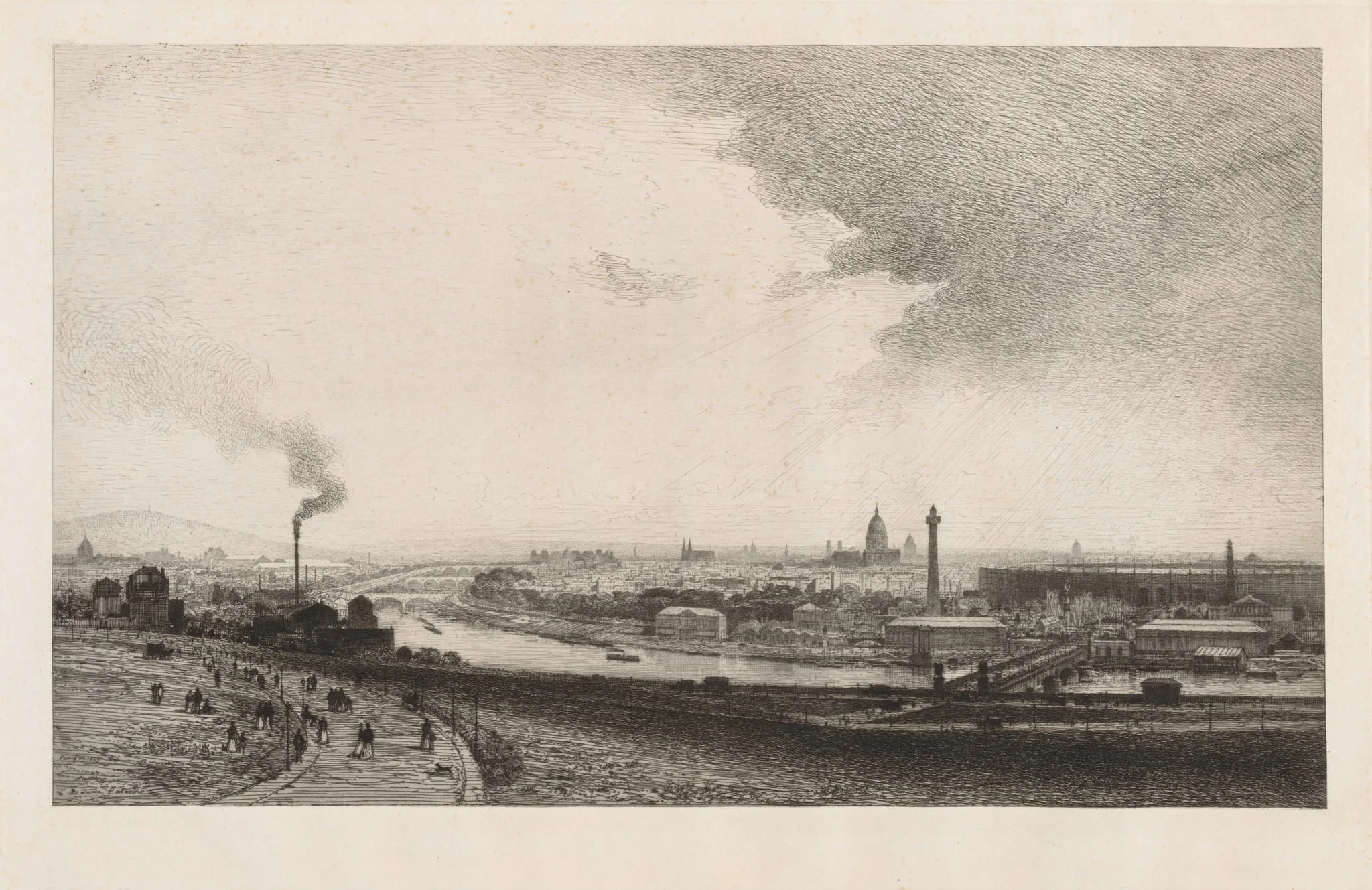 Paris in 1867, View from the Trocadero, detail