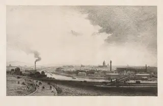 Paris in 1867, View from the Trocadero, by Maxime Lalanne, 1867