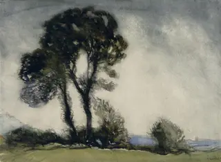 The Two Trees, by George Clausen, watercolor, 1875