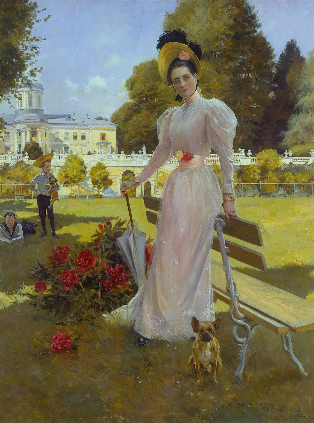 Portrait of Princess Zinaida Yusupova with Two Sons at Arkhangelskoe, detail