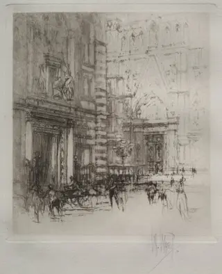 The Baptistry, Florence, by William Walcot, 1920