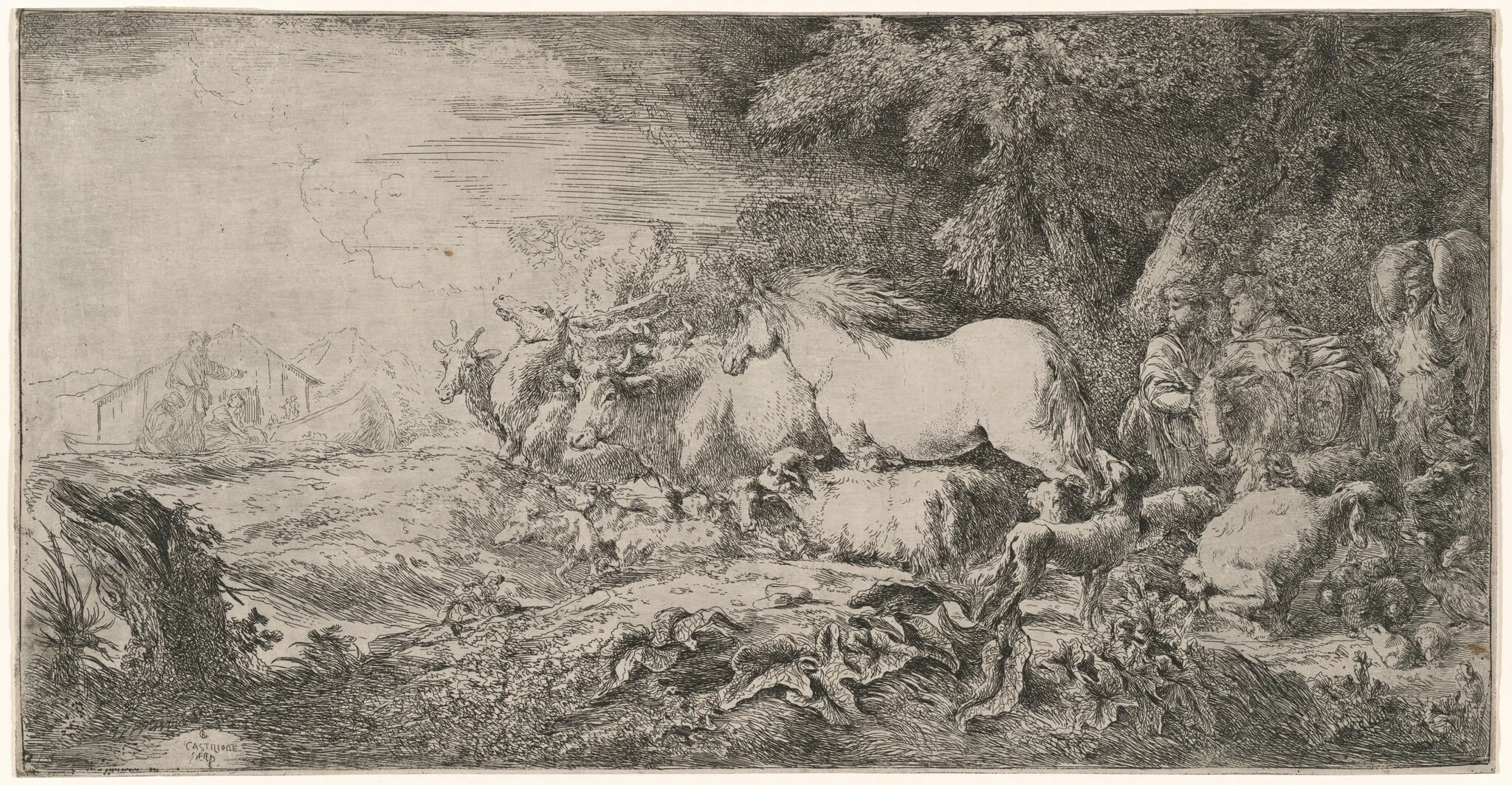 The Animals Going toward the Ark, detail