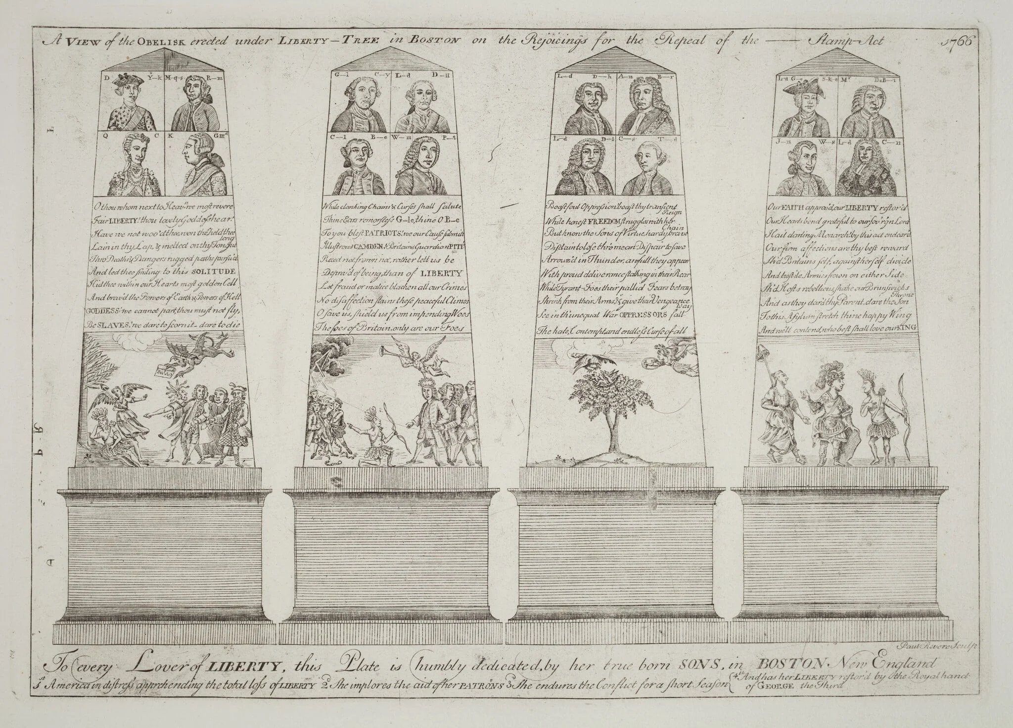 The Obelisk under the Liberty Tree, Boston, detail