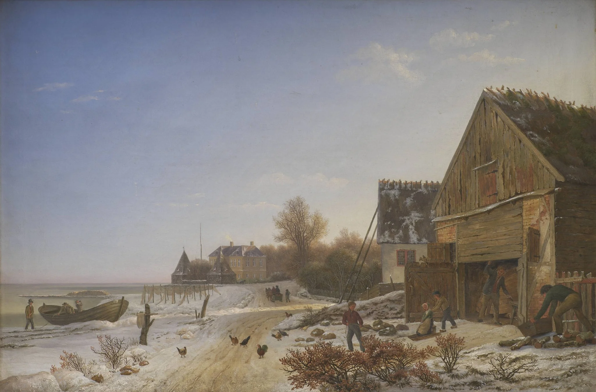 Strandvejen ved Vedbæk. Vintereftermiddag, detail