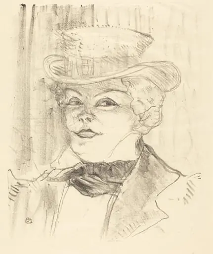 Mme. Réjane, by Henri de Toulouse-Lautrec, ink, 1898