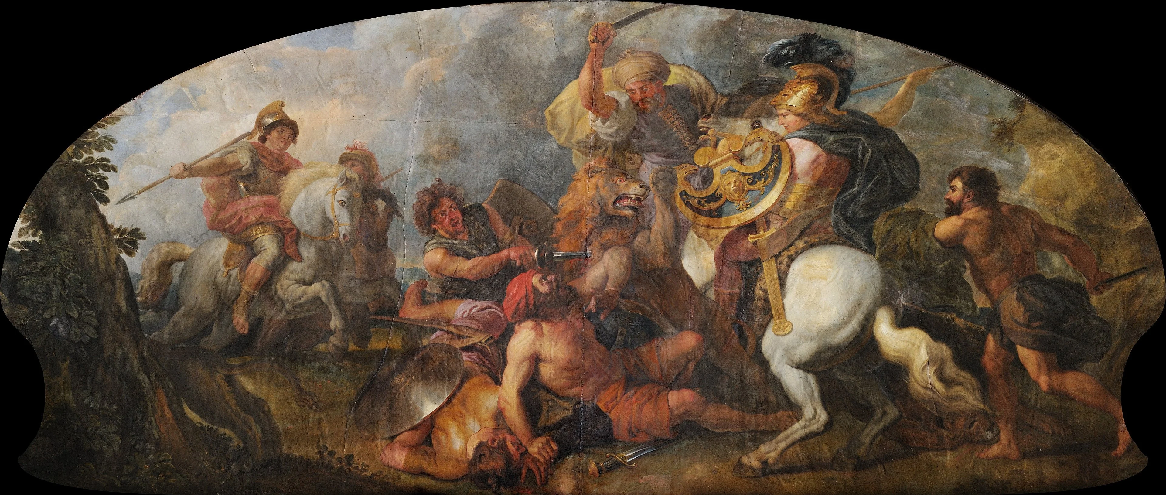 Alexander the Great hunting Lions, detail
