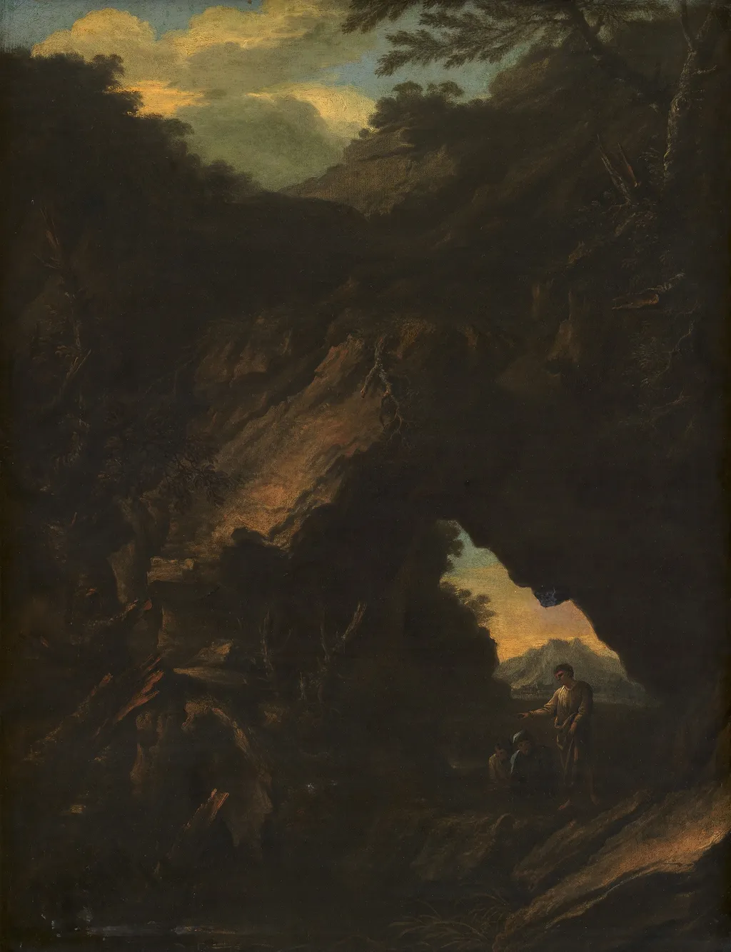 Landscape with an "Arco Naturale", by Salvator Rosa, oil, 1651