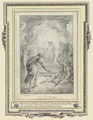 Phaeton au Palais du Soleil ..., by Jean-Michel the Younger Moreau, graphite, 1766