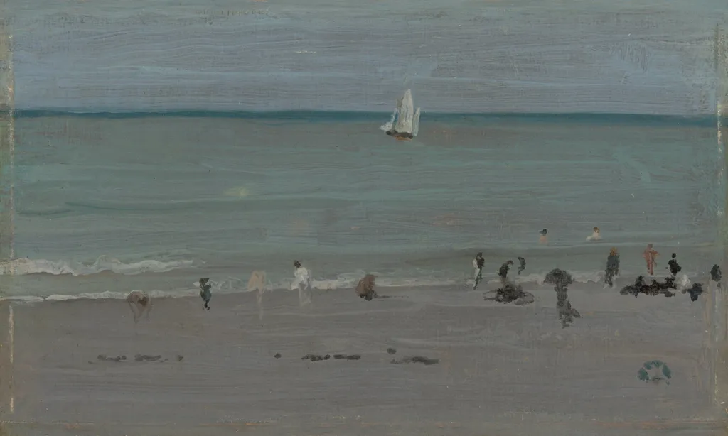 Coast Scene, Bathers, by James McNeill Whistler, oil, 1884