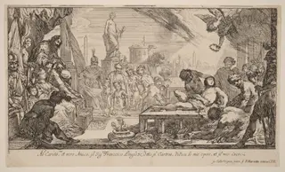The Martyrdom of Saint Lawrence, by Claude Vignon, ink, 1593