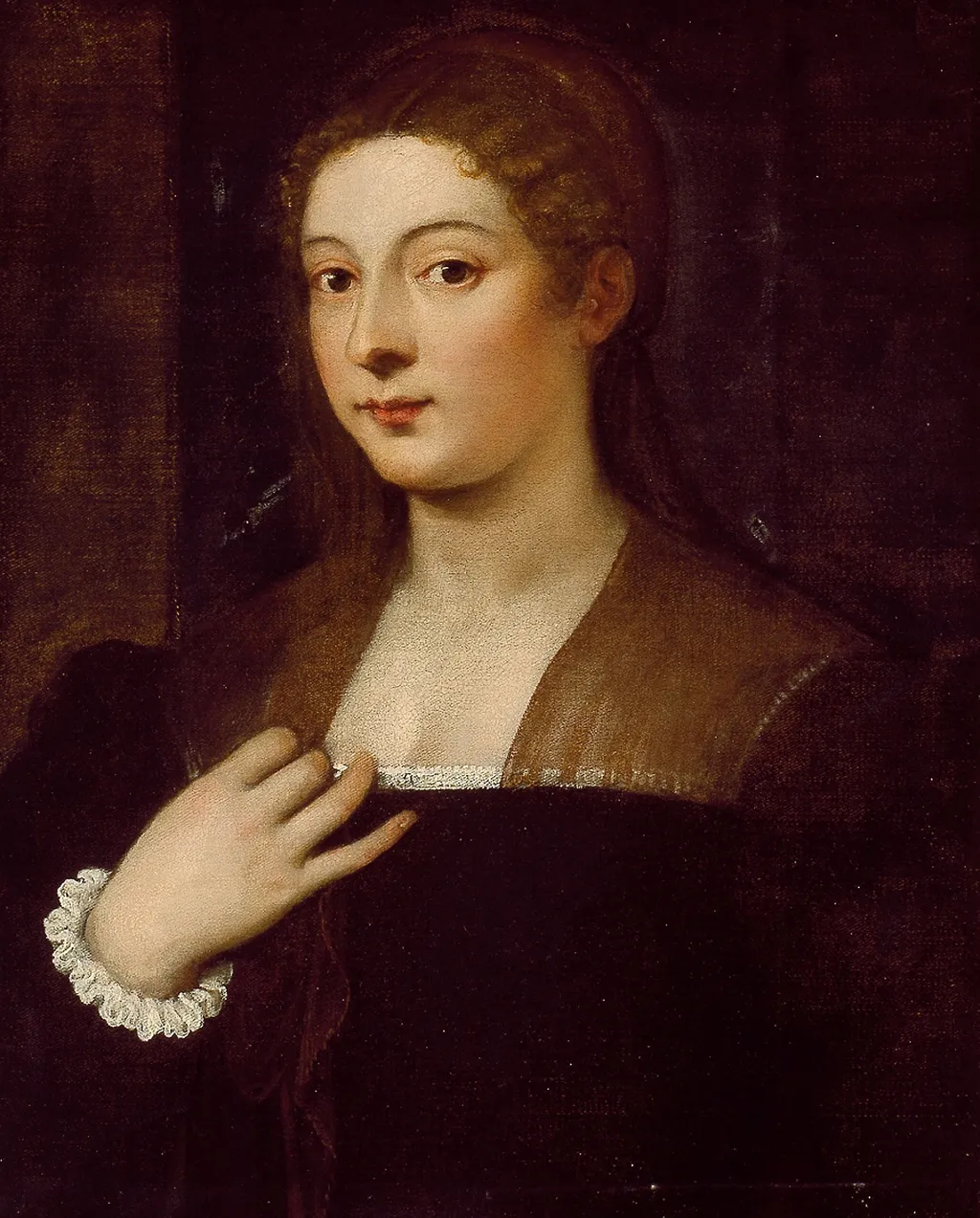 Portrait of a Lady, by Titian, oil, 1545