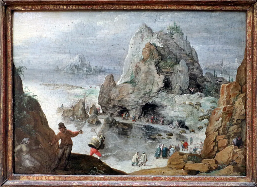 De bezetenen van Gerasa, by Lucas van Valckenborch, oil