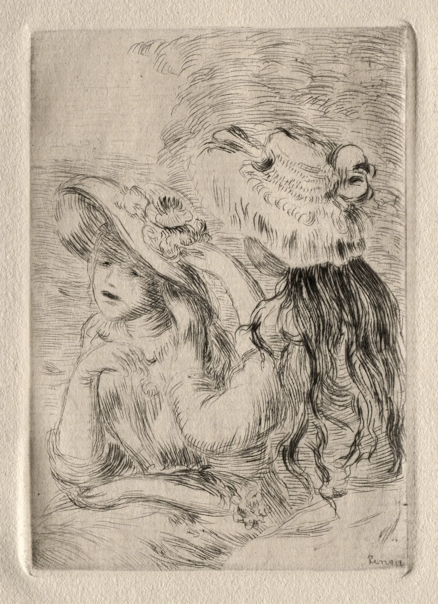 The Hatpin (Berthe Morisot's Daughter and Her Cousin), 1st plate, detail