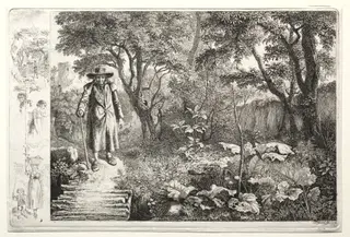 Old Man Before the Log Bridge, by Johann Christoph Erhard, 1819