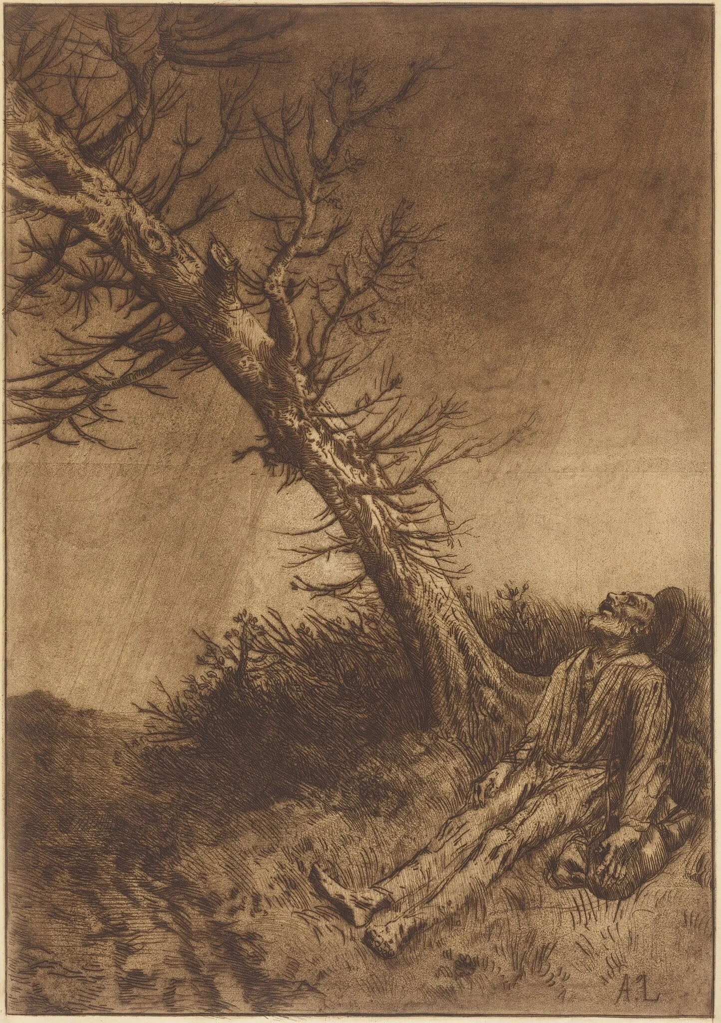 Death of the Vagabond (La mort du vagabond), detail