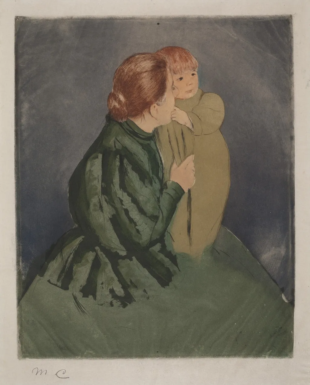 Peasant Mother and Child, by Mary Cassatt, ink, 1894