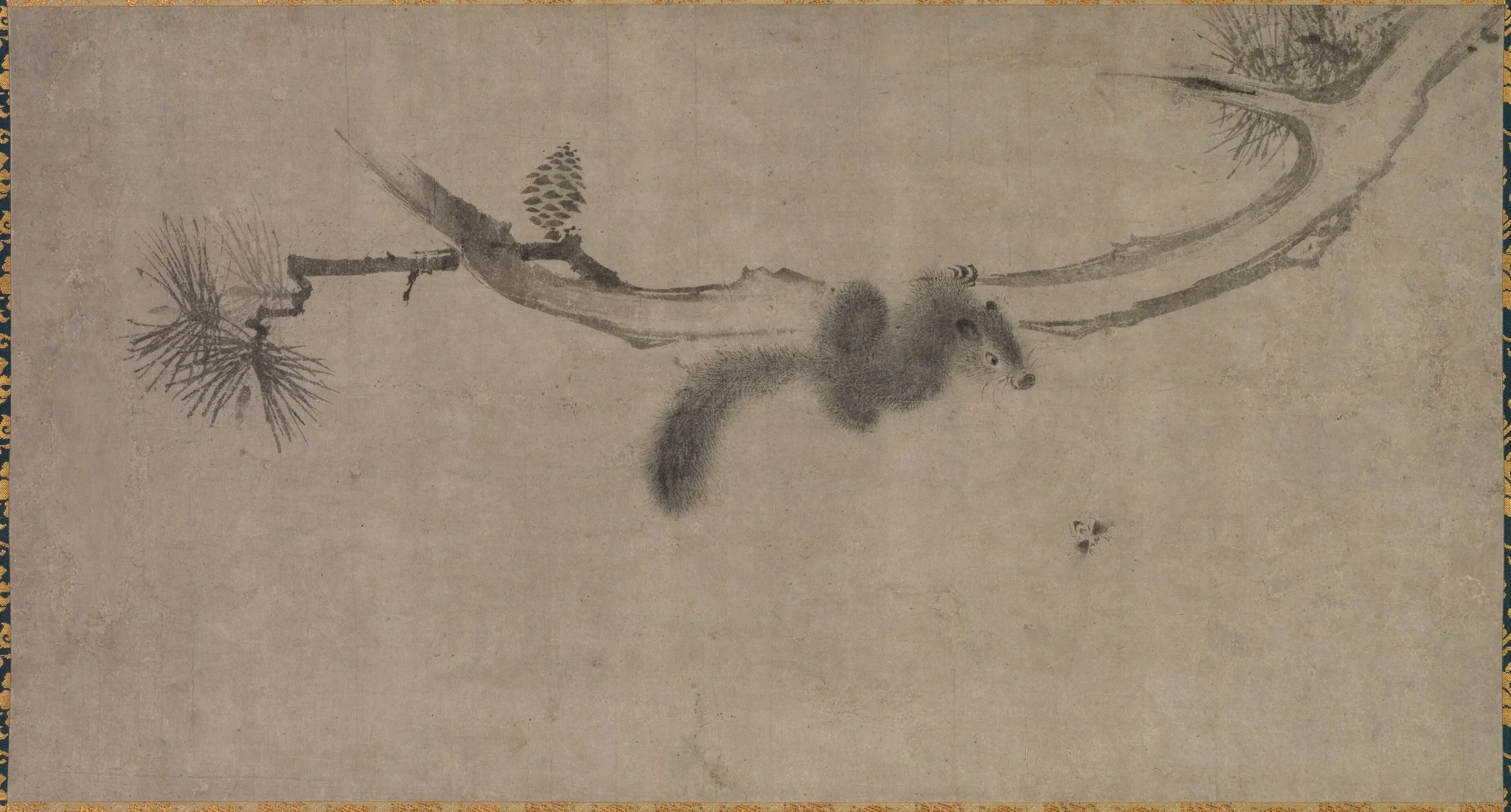 Squirrel on a Pine Branch, detail