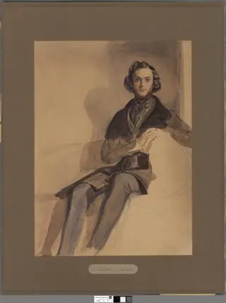D Maclise, by Daniel Maclise, watercolor, 1833