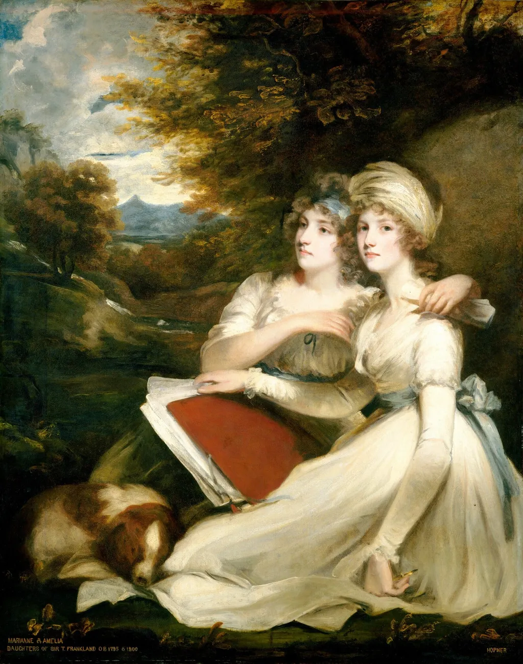 The Frankland Sisters, by John Hoppner, oil, 1795