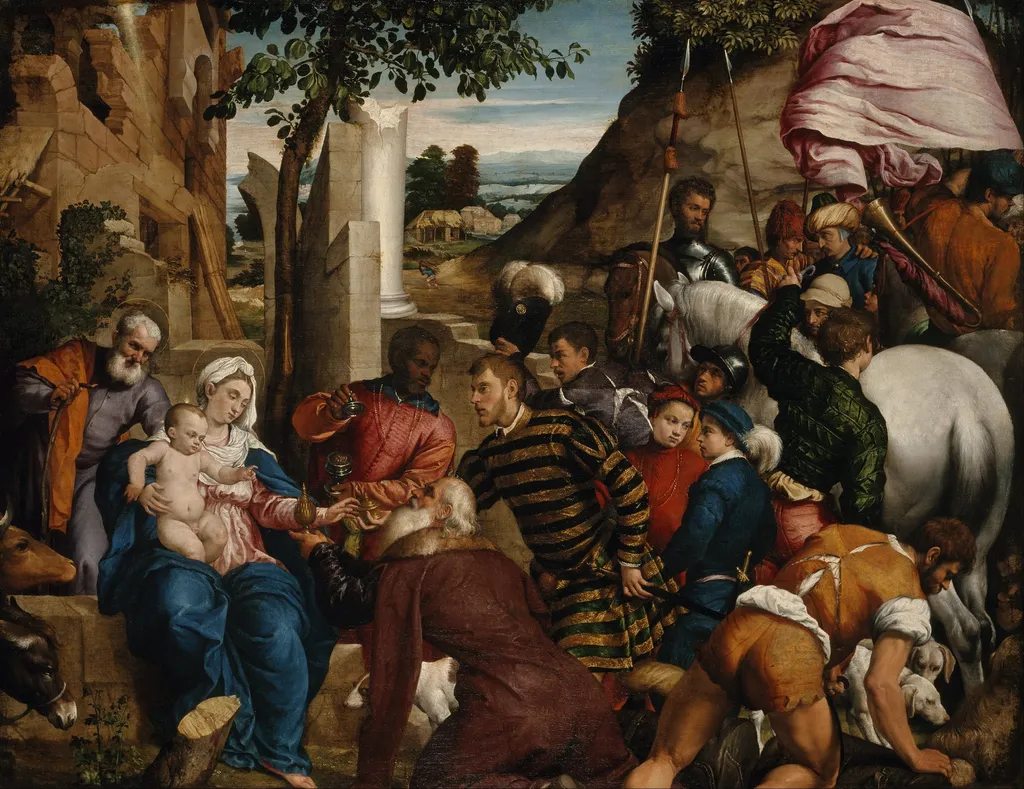 The Adoration of the Kings, by Jacopo Bassano, oil, 1540