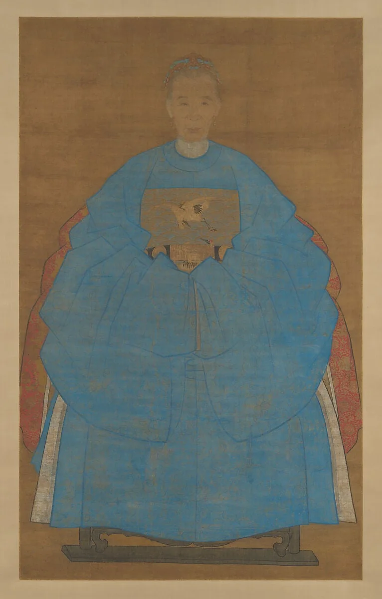 明 阮祖德 老婦像 軸|Portrait of an Old Lady, detail