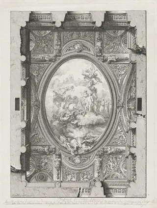 Design for the Ceiling of the Salon of the Palazzo Spinola, Genoa, by Louis-Jean Desprez, ink, 1777