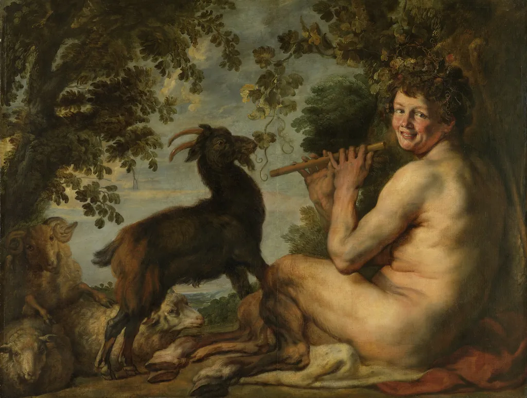 A Satyr, by Jacob Jordaens, oil, 1637