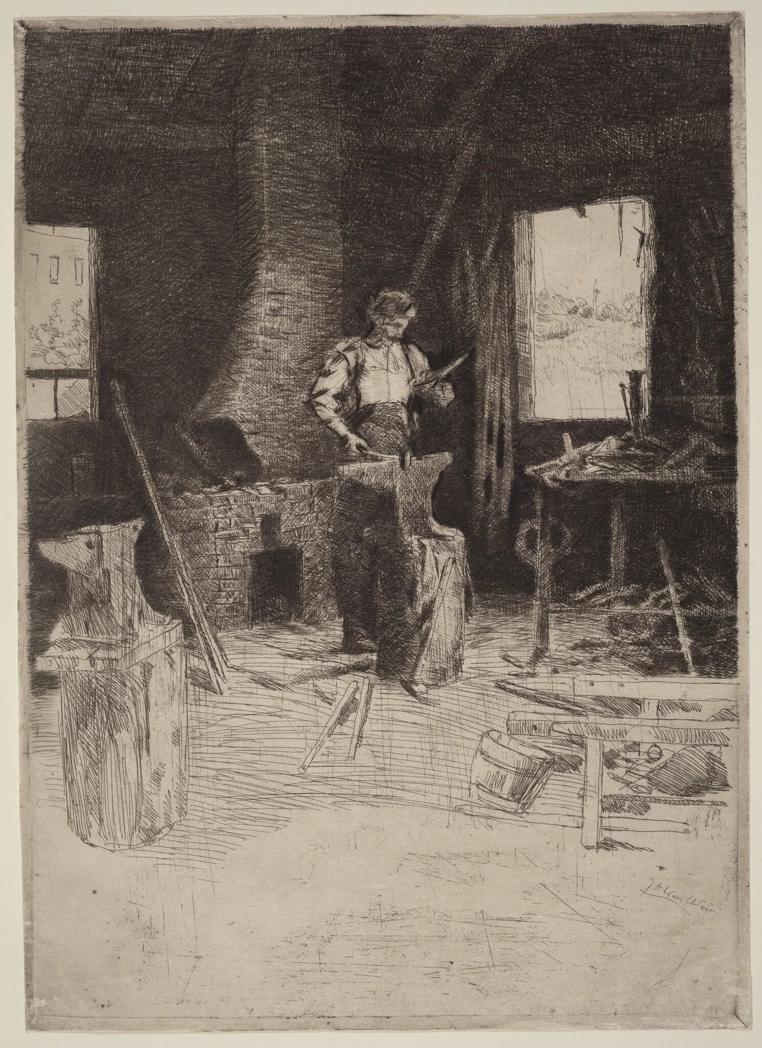 The Blacksmith's Shop, detail