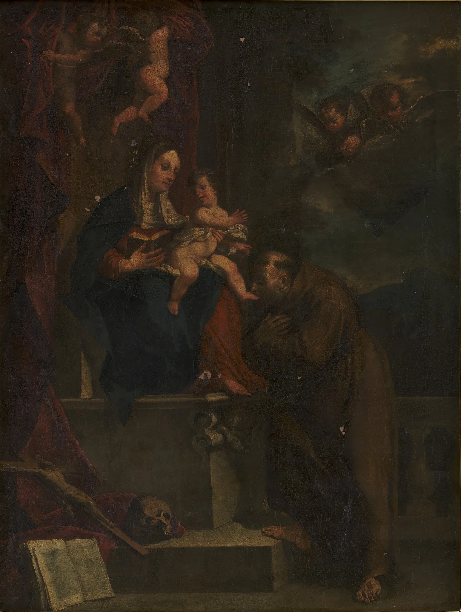 Mary, Jesus and St Francis, detail