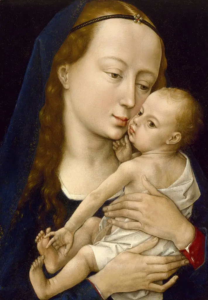 Virgin and Child, by Rogier van der Weyden, oil, 1454
