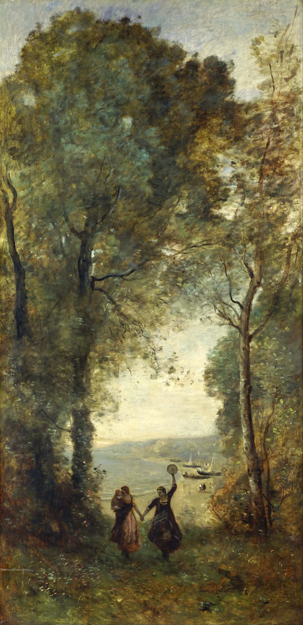 Reminiscence of the Beach of Naples, by Jean Baptiste Camille Corot, oil, 1870