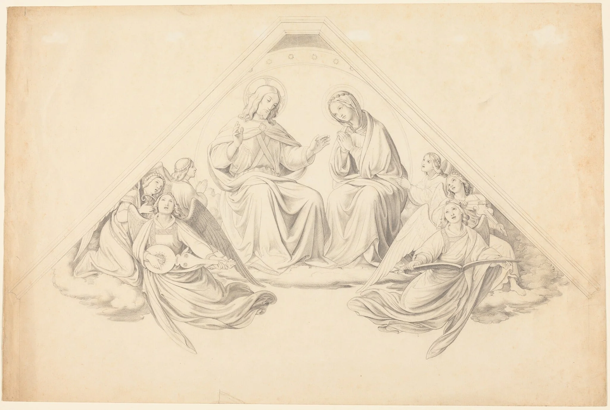Christ and the Virgin with Music-Making Angels, detail