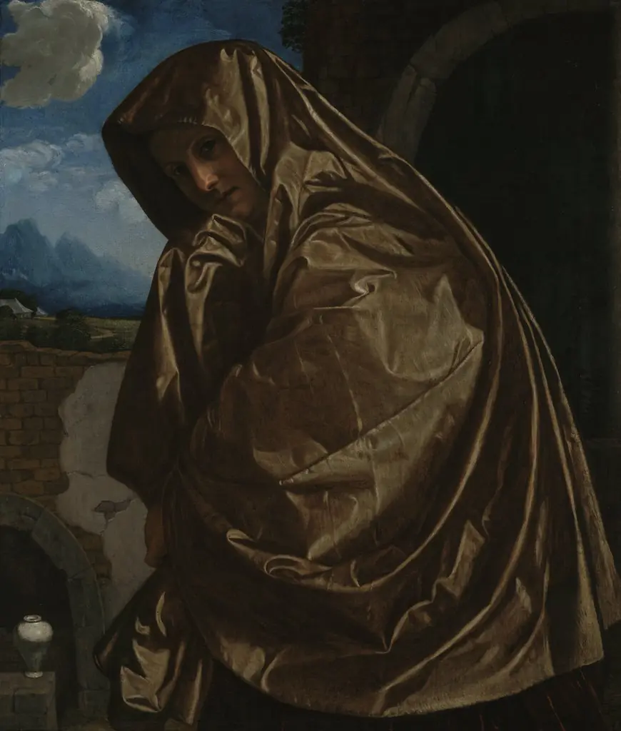 Saint Mary Magdalene at the Sepulchre, by Giovanni Girolamo Savoldo, oil, 1530