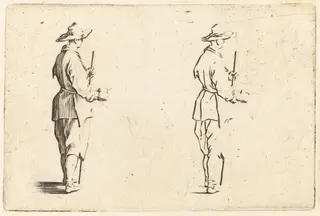 Peasant with a Cup, by Jacques Callot, ink, 1622