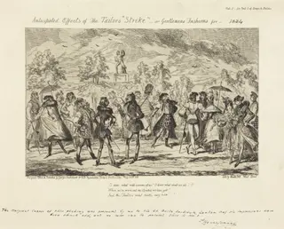 Anticipated Effects of the Tailors' "Strike", by George Cruikshank, ink, 1834