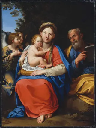 Holy Family with Angels, by Francesco Albani, unspecified, 1609