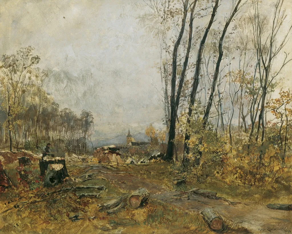 Au bei Klosterneuburg, by Hugo Charlemont, unspecified, 1897