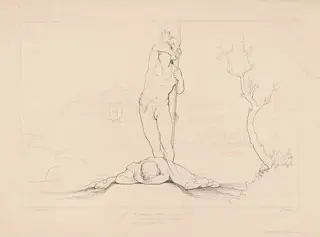 He Bids Me Dry the Last..., by Edward Webb, ink, 1846