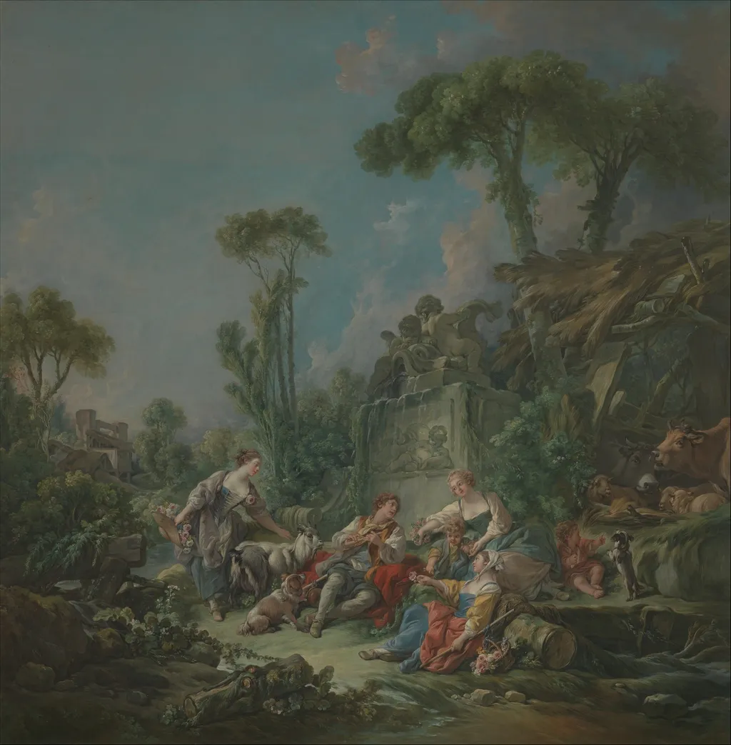 Shepherd's Idyll, by François Boucher, oil, 1768