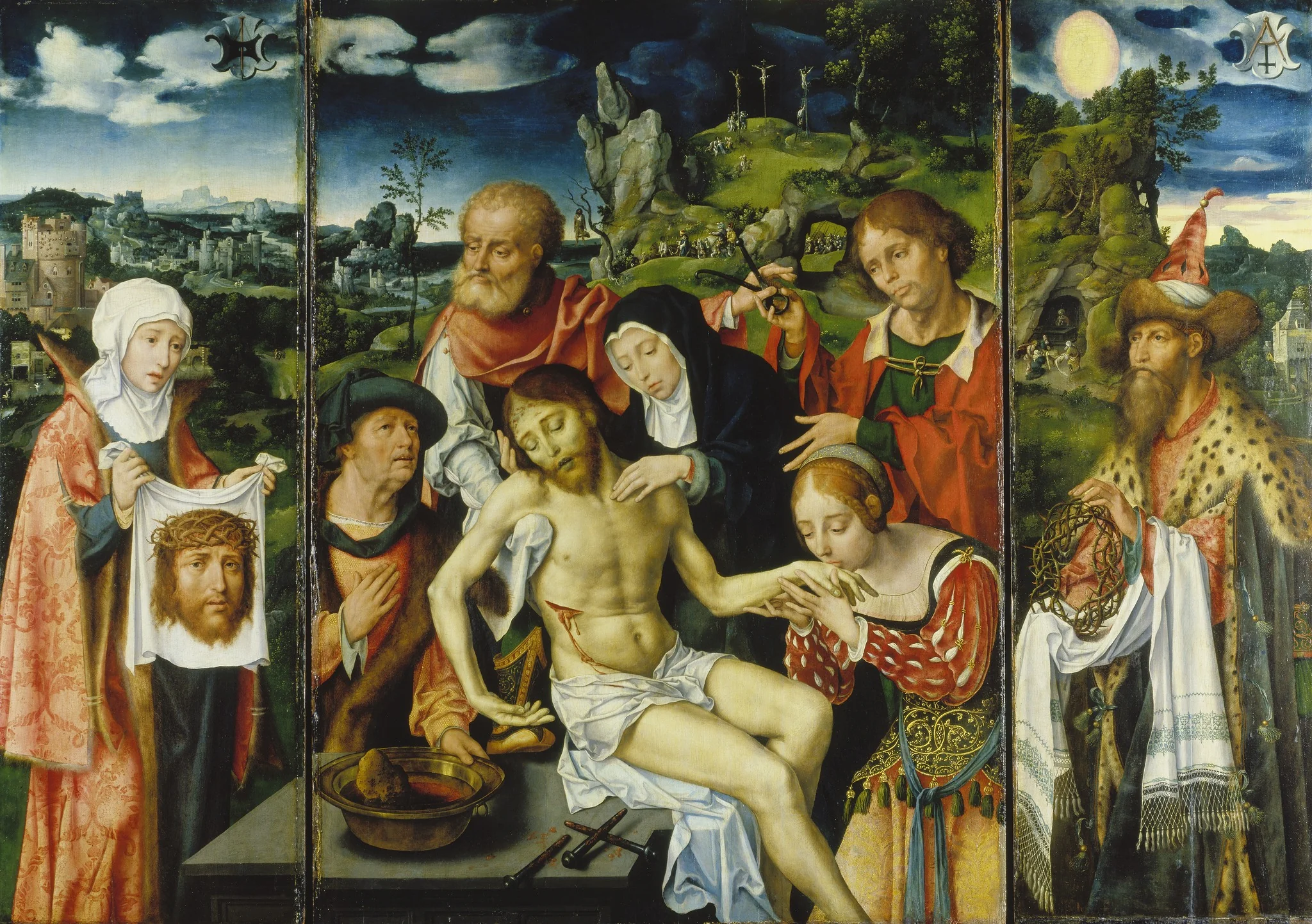 Triptych with the Lamentation of Christ, detail