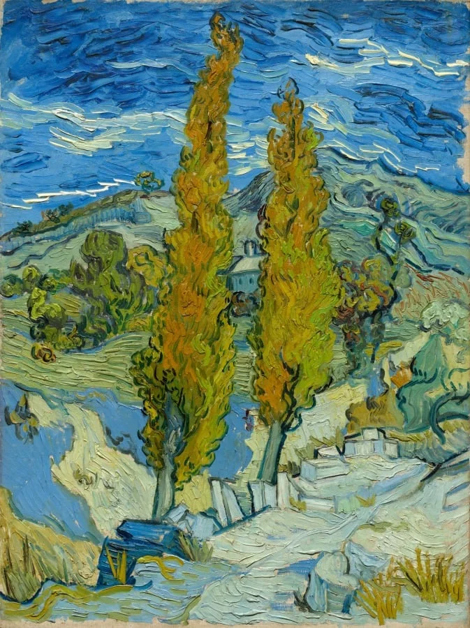 Two Poplars in the Alpilles near Saint-Rémy, detail