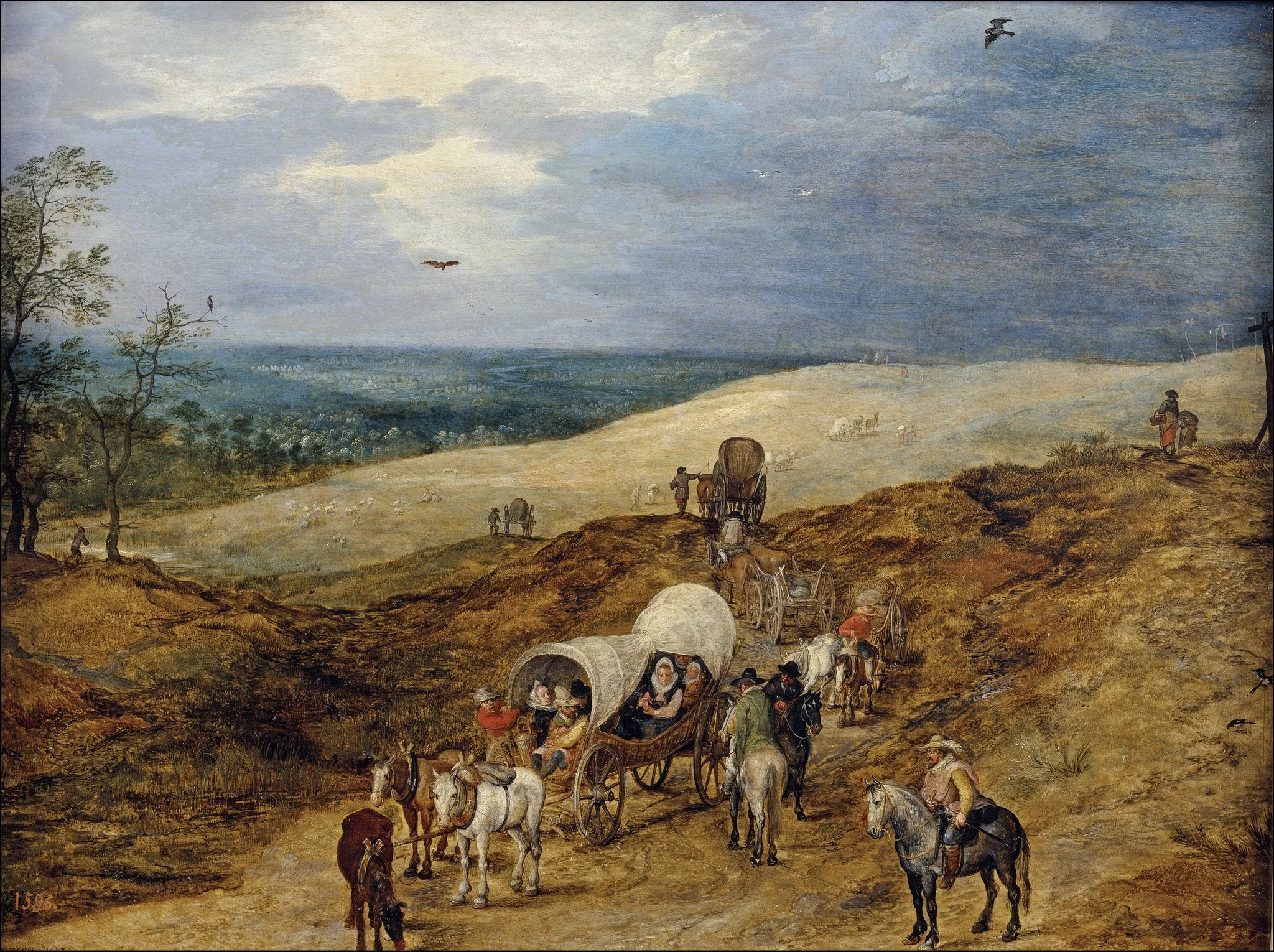 Landscape with Wagons, detail
