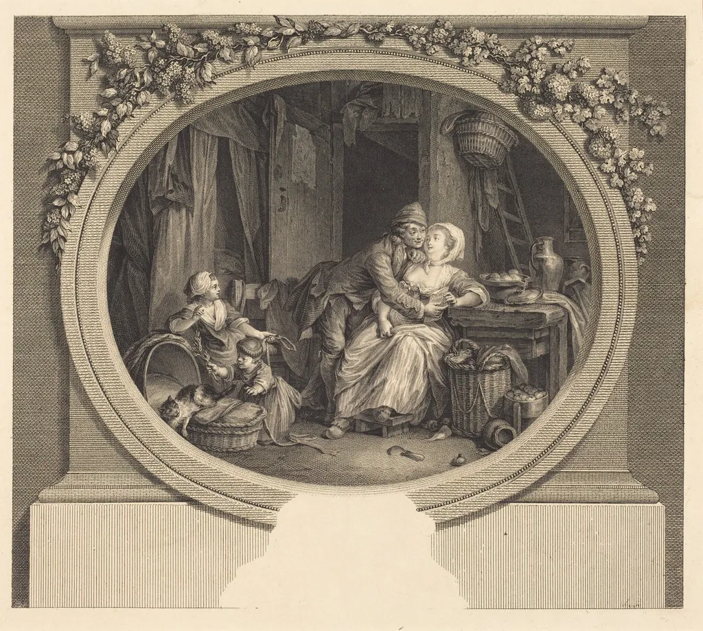 La Félicité villageoise, by Nicolas Delaunay, ink, 1784